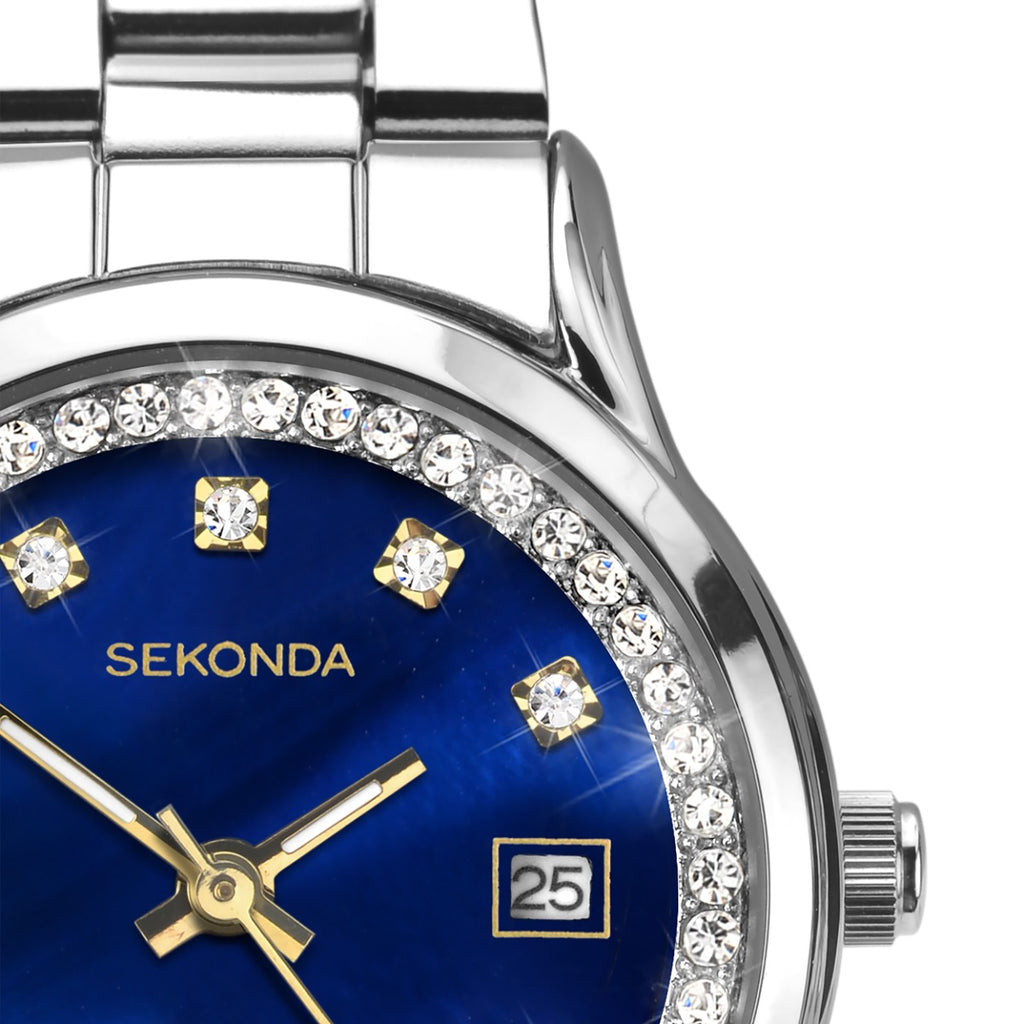 Sekonda Ladies Watch with Blue Dial and Silver Strap 49037