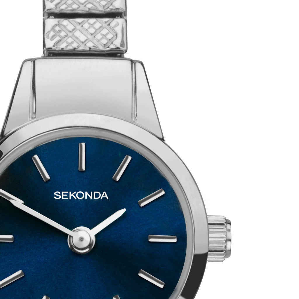 Sekonda Ladies Watch with Blue Dial and Silver Expander Bracelet 40369