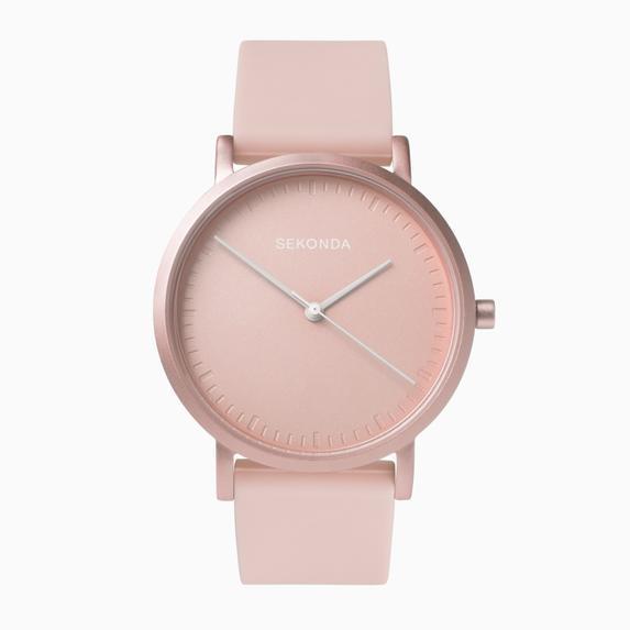 Gwylfa Merched Sekonda Palette gyda Deial Pinc a Strap Silicon 40406
