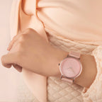 Gwylfa Merched Sekonda Palette gyda Deial Pinc a Strap Silicon 40406