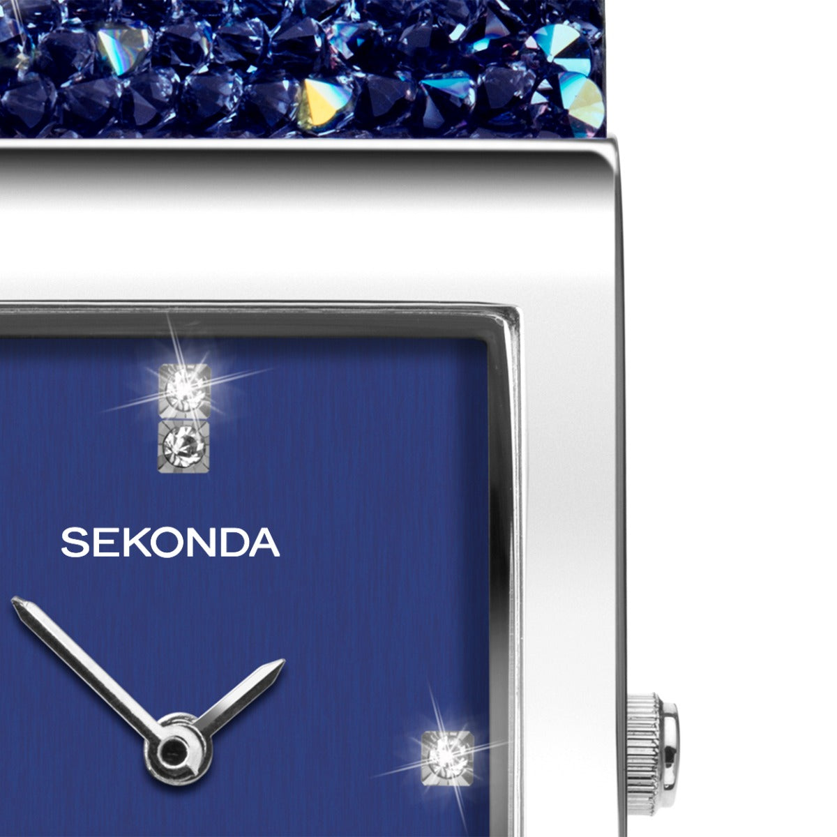 Sekonda Rocks Ladies Watch with Blue Stone Set Leather Strap 2758
