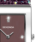 Sekonda Rocks Ladies Watch with Purple Crystal Set Leather Strap 2857