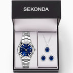 Sekonda Ladies Watch with Blue Dial and Silver Strap 49037