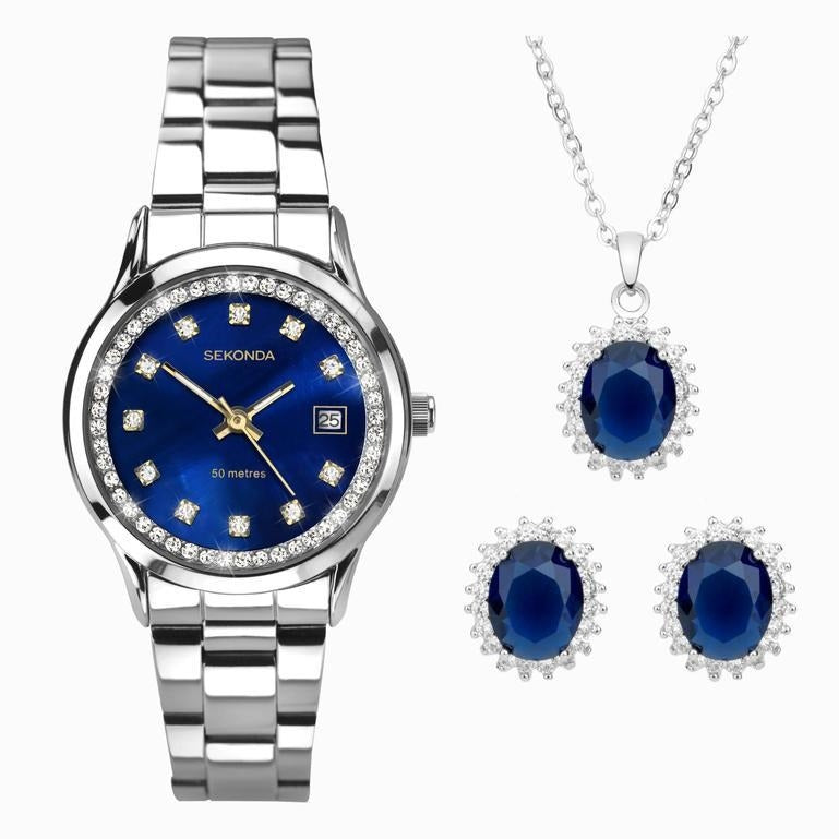 Sekonda Ladies Watch with Blue Dial and Silver Strap 49037