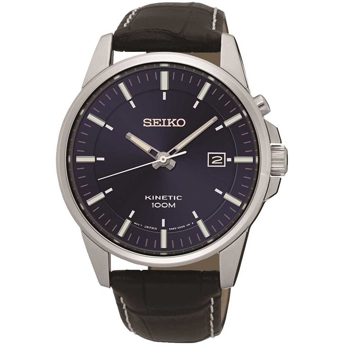 Seiko Gent's Brown Leather Kinetic Watch SKA731P1