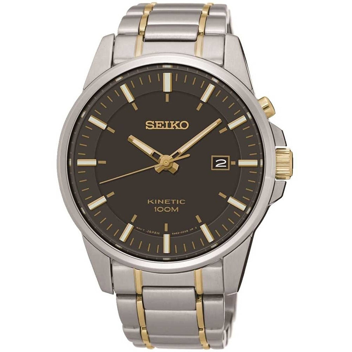 Seiko Mens Kinetic Two Tone Stainless Steel SKA735P1