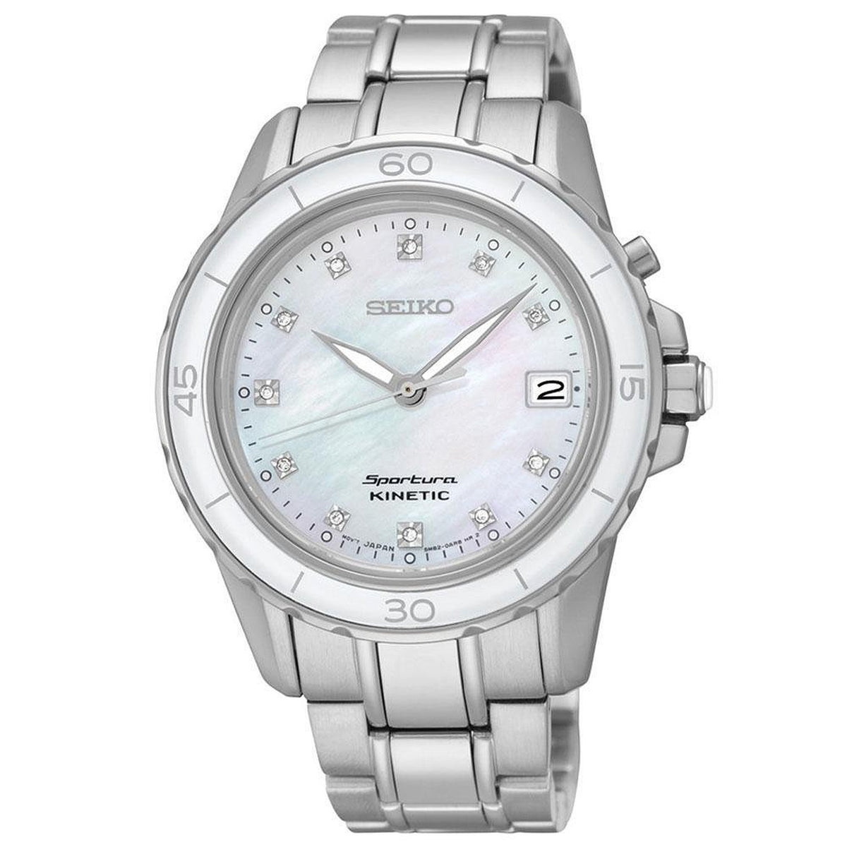 Ladies' Seiko Diamond Dial Stainless Steel Watch SKA881P1