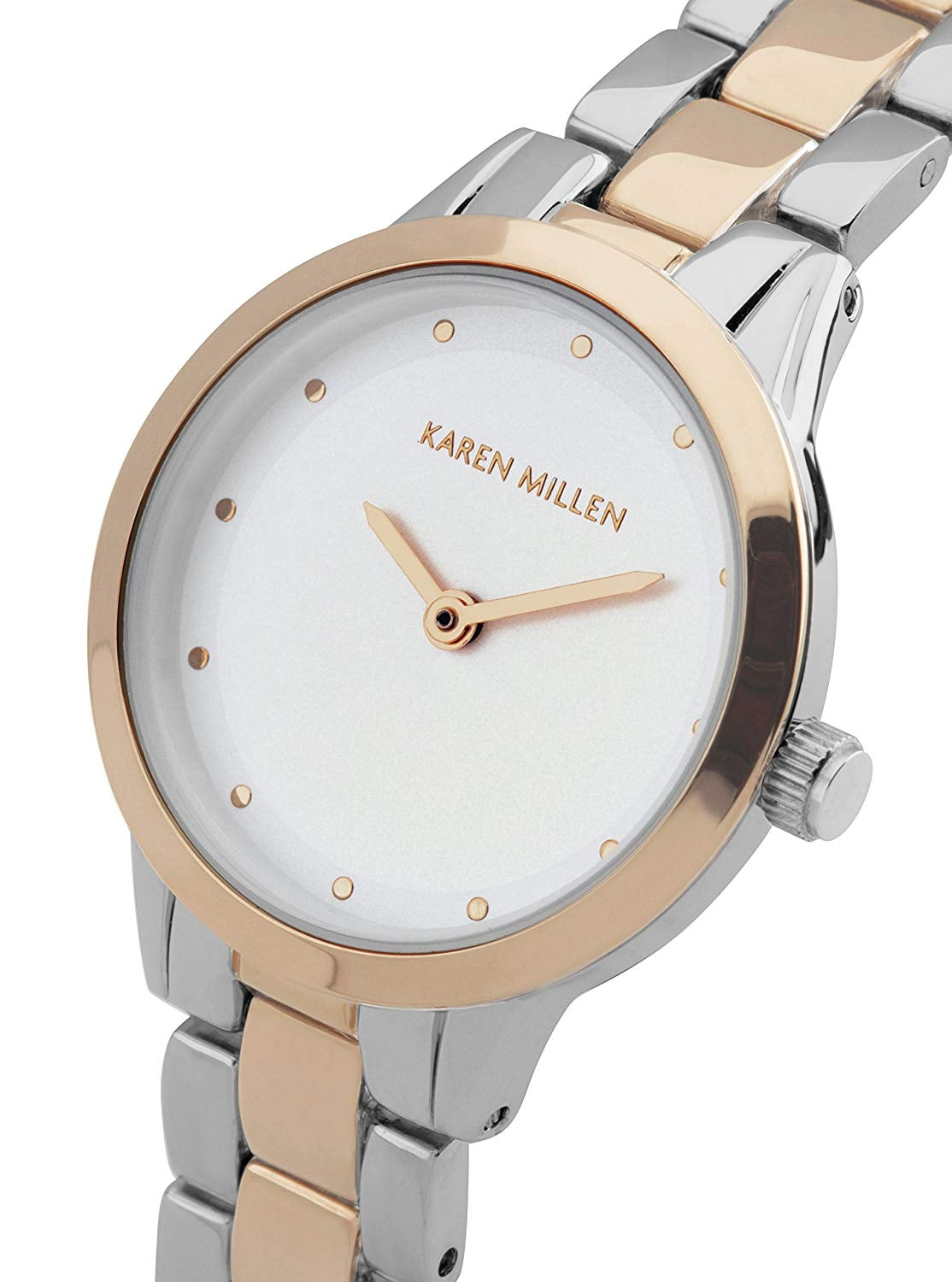 Karen Millen Ladies Two Tone Bracelet Watch SKM005RGM
