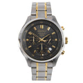 Mens Seiko Chronograph Watch SKS591P1 with Two Tone Bracelet Watch and Black Dial