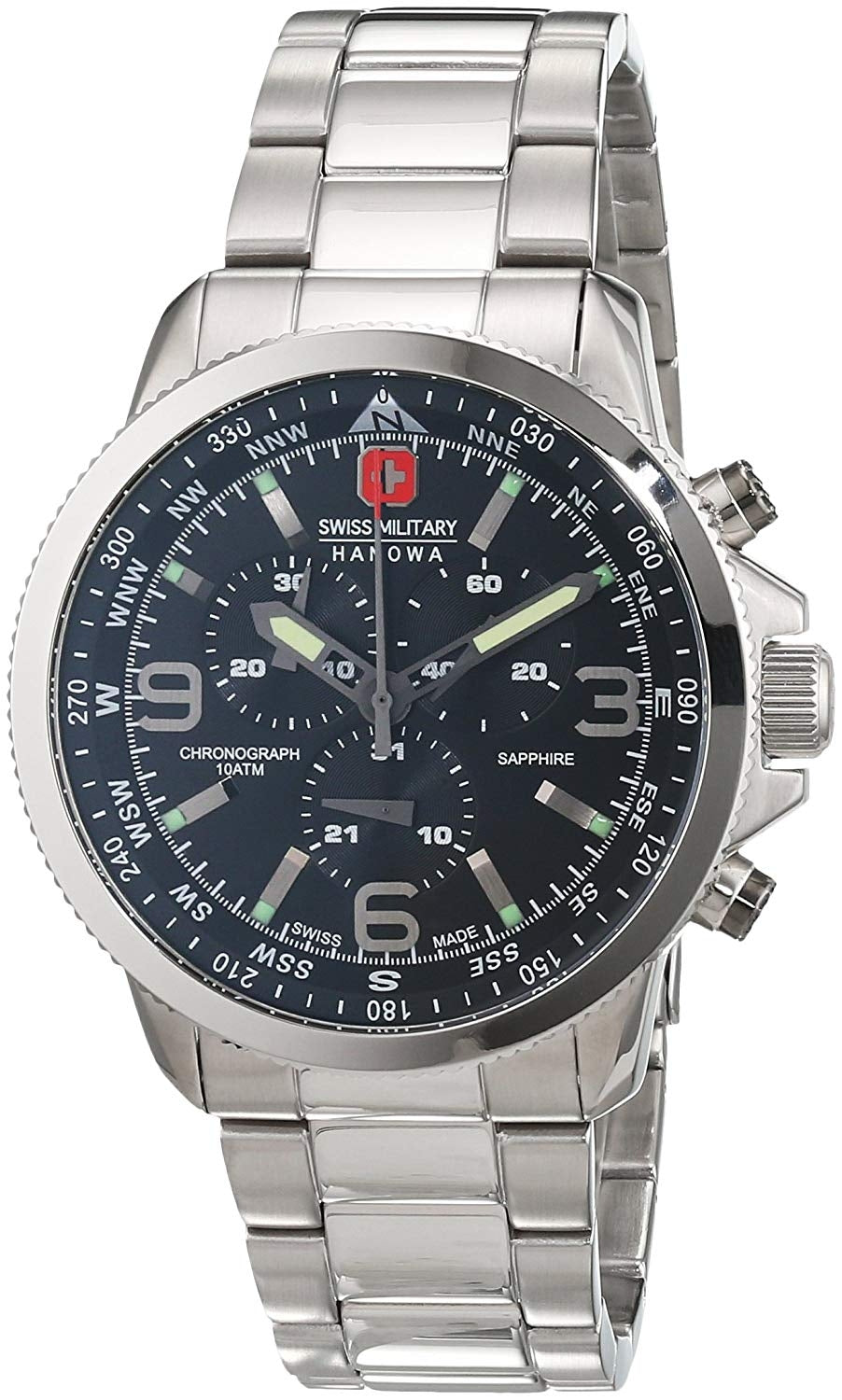 Swiss Military Men's Black Chronograph Watch SM34208AEU/H04MS