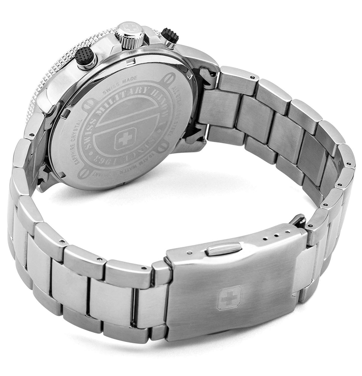 Swiss Military Men's Black Chronograph Watch SM34208AEU/H04MS