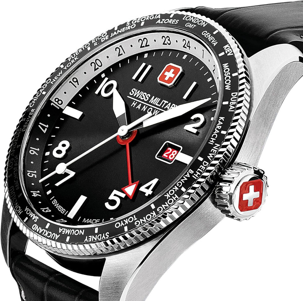 Swiss Military Hawk Eye Mens Watch with Black Dial and Black Strap SMWGB0000504