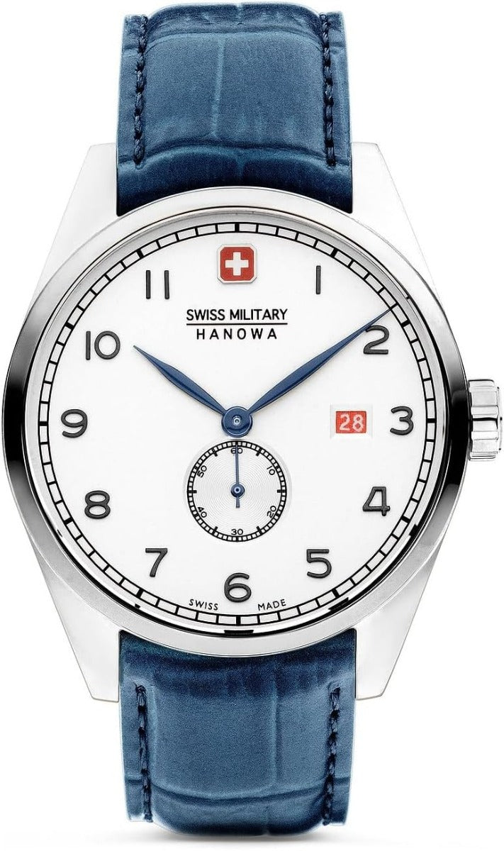 Swiss Military Lynx Mens Watch with White Dial and Blue Strap SMWGB0000702