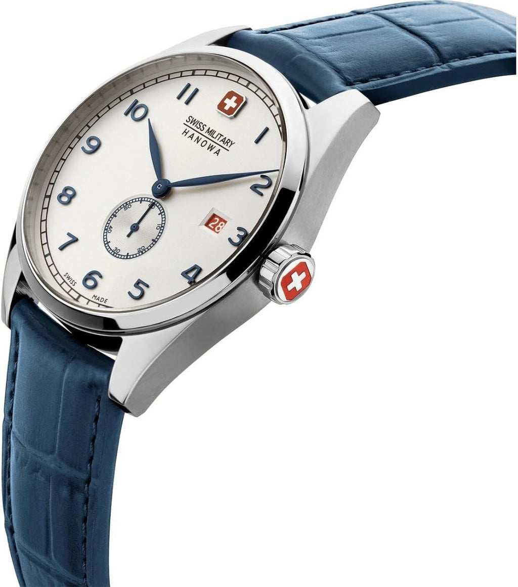 Swiss Military Lynx Mens Watch with White Dial and Blue Strap SMWGB0000702