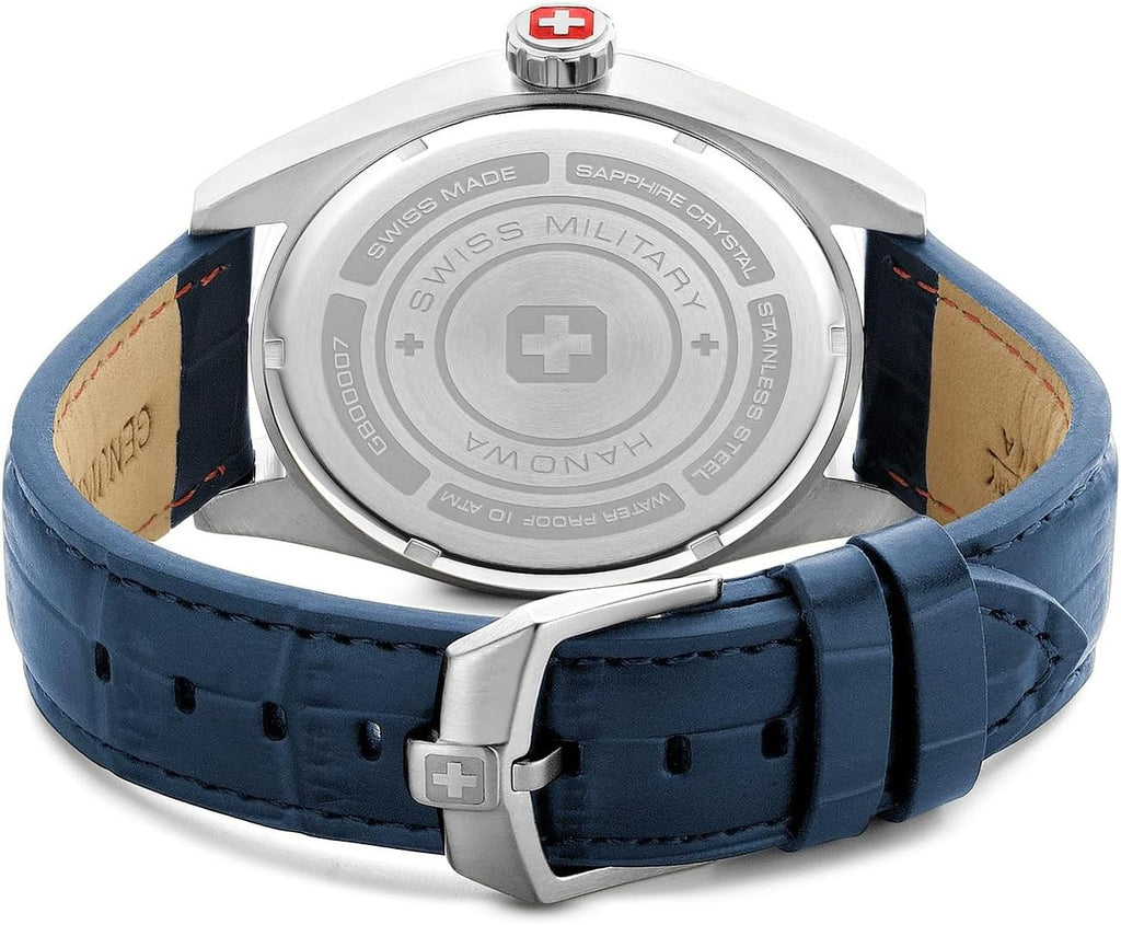Swiss Military Lynx Mens Watch with White Dial and Blue Strap SMWGB0000702