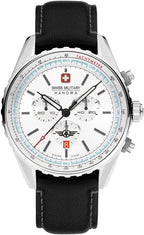 Swiss Military Afterburn Mens Chronograph Watch with White Dial and Black Strap SMWGC0000302