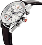 Swiss Military Afterburn Mens Chronograph Watch with White Dial and Black Strap SMWGC0000302