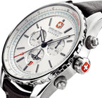 Swiss Military Afterburn Mens Chronograph Watch with White Dial and Black Strap SMWGC0000302