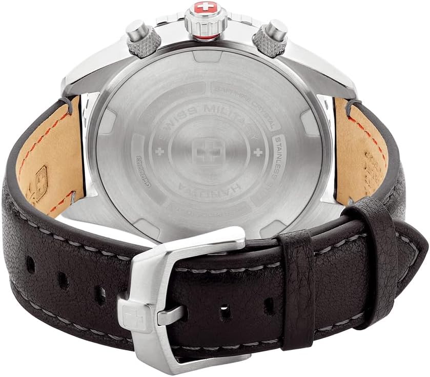 Swiss Military Afterburn Mens Chronograph Watch with White Dial and Black Strap SMWGC0000302