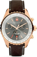 Swiss Military Afterburn Mens Chronograph Watch with Grey Dial and Brown Strap SMWGC0000320