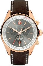 Swiss Military Afterburn Mens Chronograph Watch with Grey Dial and Brown Strap SMWGC0000320
