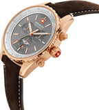 Swiss Military Afterburn Mens Chronograph Watch with Grey Dial and Brown Strap SMWGC0000320