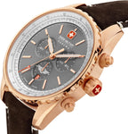 Swiss Military Afterburn Mens Chronograph Watch with Grey Dial and Brown Strap SMWGC0000320