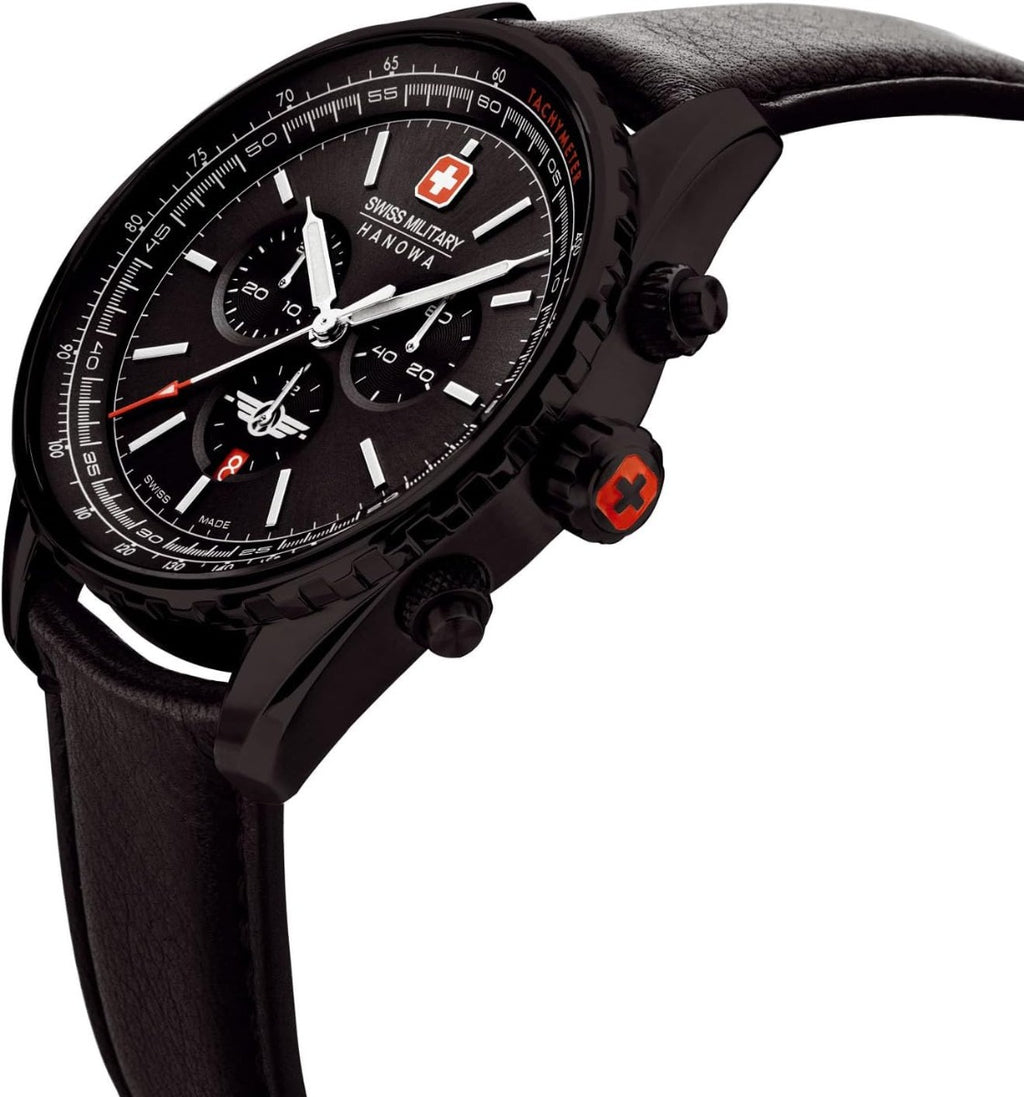 Swiss Military Afterburn Mens Watch with Black Dial and Black Strap SMWGC0000330