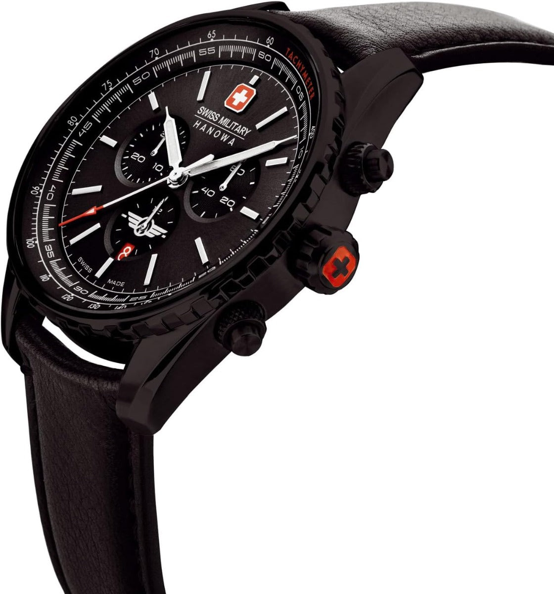 Swiss Military Afterburn Mens Watch with Black Dial and Black Strap SMWGC0000330