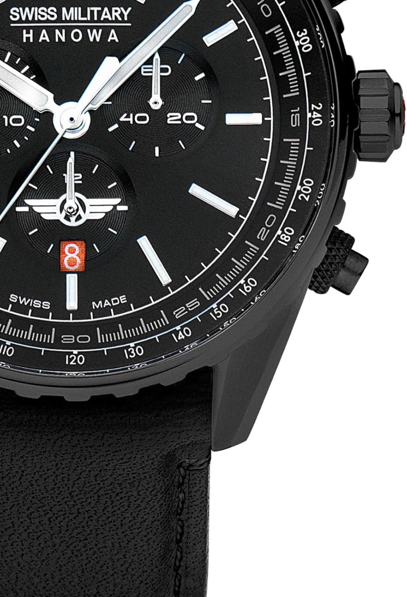 Swiss Military Afterburn Mens Watch with Black Dial and Black Strap SMWGC0000330