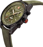 Swiss Military Afterburn Mens Chronograph Watch with Green Dial and Green Strap SMWGC0000340
