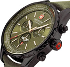 Swiss Military Afterburn Mens Chronograph Watch with Green Dial and Green Strap SMWGC0000340