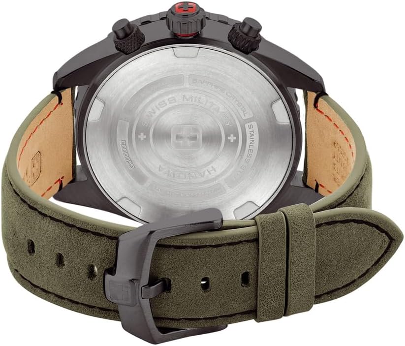 Swiss Military Afterburn Mens Chronograph Watch with Green Dial and Green Strap SMWGC0000340