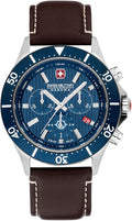 Swiss Military Mens Watch with Blue Dial and Brown Strap SMWGC2100706