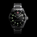 Swiss Military Mens Watch with Black Dial and Silver Strap SMWGG0001503