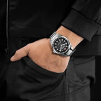 Swiss Military Mens Watch with Black Dial and Silver Strap SMWGG0001503