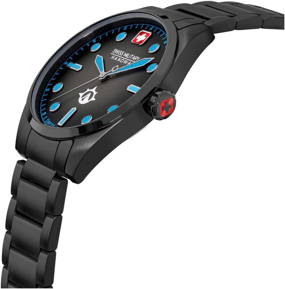 Swiss Military Mens Watch with Black Dial and Black Strap SMWGG2100530