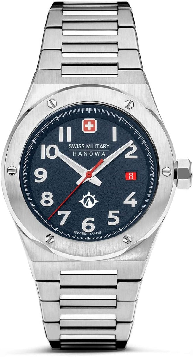 Swiss Military Men's Watch with Blue Dial and Silver Strap SMWGH2101903
