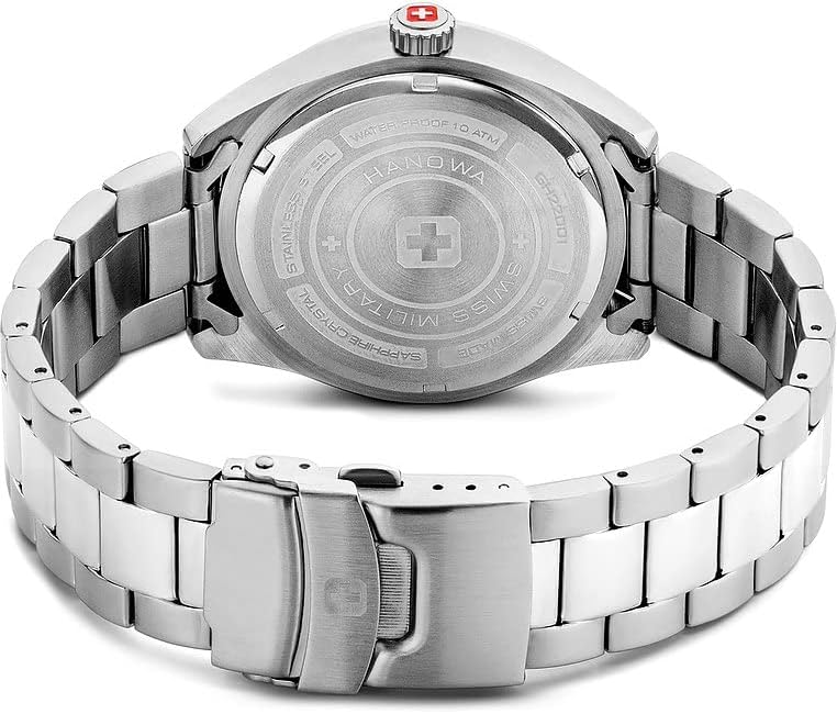 Swiss Military Mens Watch with Green Dial and Silver Stainless Steel Strap SMWGH2200105