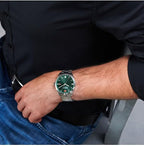 Swiss Military Mens Watch with Green Dial and Silver Stainless Steel Strap SMWGH2200105