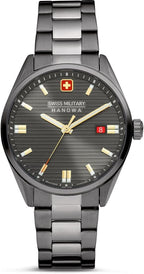 Swiss Military Mens Watch with Grey Dial and Grey Stainless Steel Strap SMWGH2200141