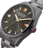 Swiss Military Mens Watch with Grey Dial and Grey Stainless Steel Strap SMWGH2200141