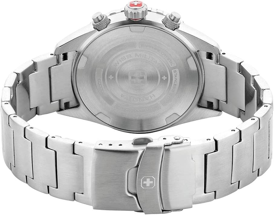 Swiss Military Mens Chronograph Watch with Silver Strap SMWGI0000304