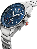 Swiss Military Mens Chronograph Watch with Silver Strap SMWGI0000304