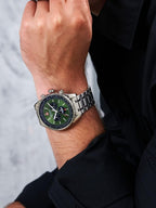 Swiss Military Mens Watch with Green Dial and Silver Stainless Steel Strap SMWGI0000307