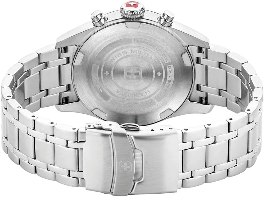 Oriawr Gromniwlog Dynion Swiss Military gyda Deial Gwyrdd a Strap Arian SMWGI0000404