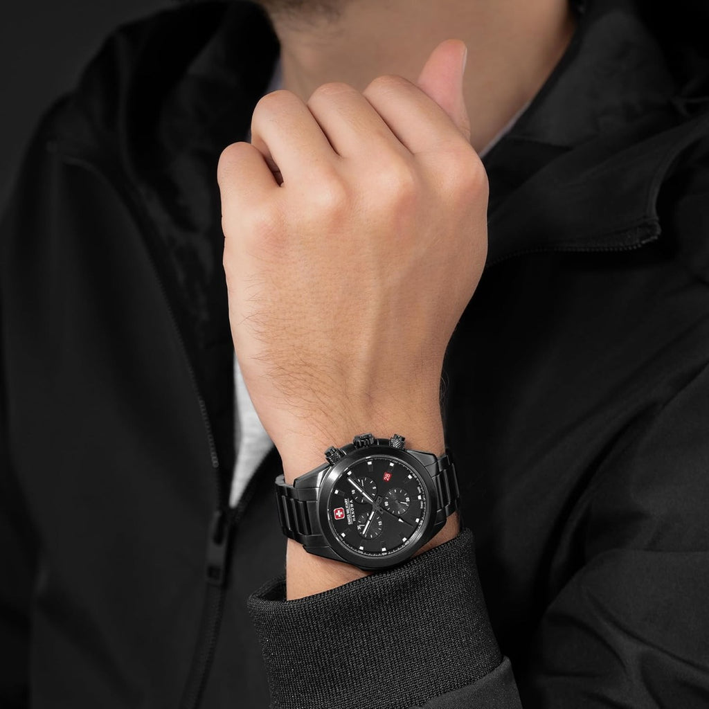 Swiss Military Chiroptera Mens Watch with Black Dial and Black Strap SMWGI0001930