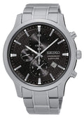 Gwylio Cronograff Cwarts Analog i Ddynion Seiko gyda Breichled Dur Di-staen SNDG67P1