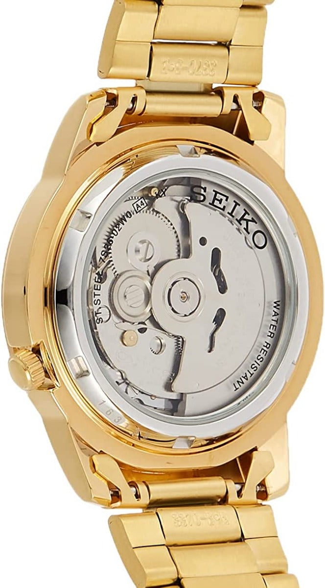 Seiko Men's Automatic Watch with Gold Dial and Gold Stainless Bracelet SNKK20K1