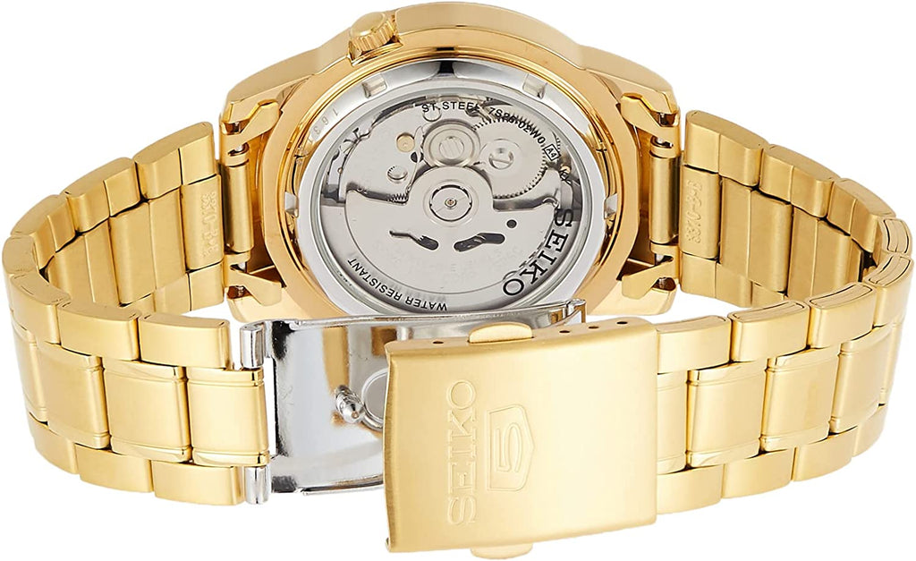 Seiko Men's Automatic Watch with Gold Dial and Gold Stainless Bracelet SNKK20K1